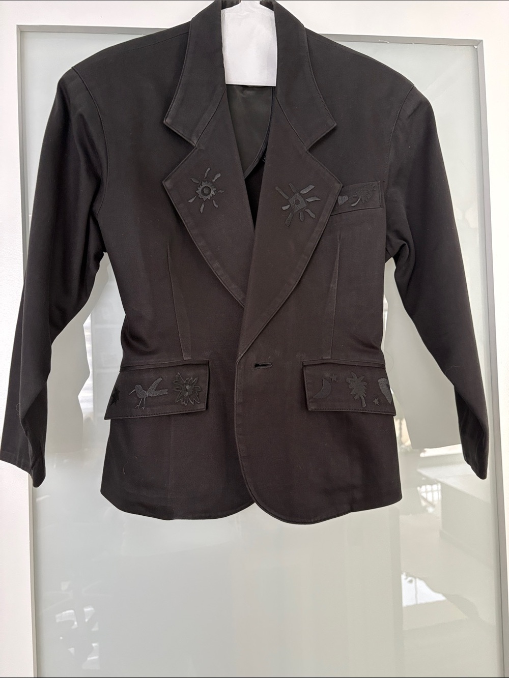 Black Embroidered Women's Blazer
